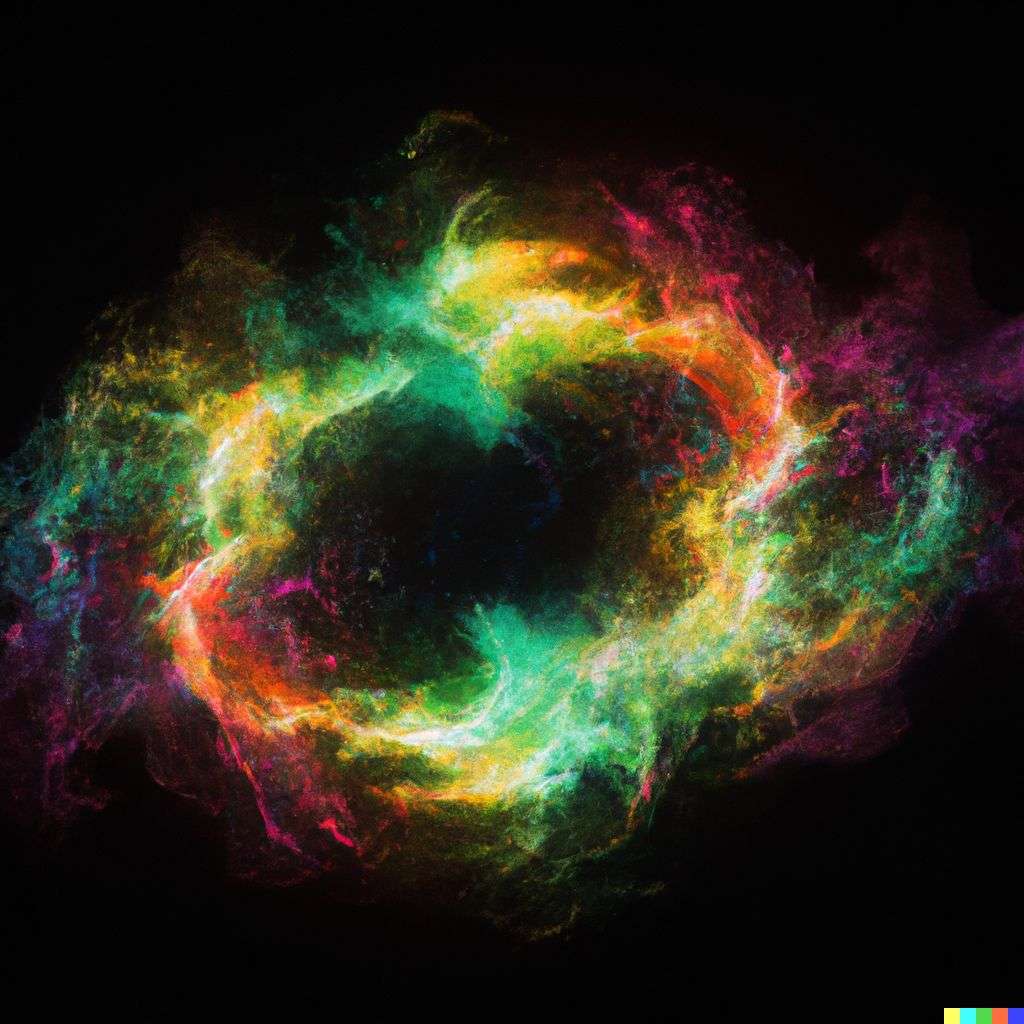 the discovery of gravity made of very detailed curling wispy glowing multicolored smoke, digital art, volumetric, 3D render, Octane render